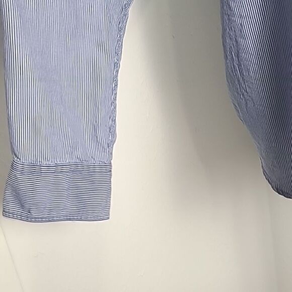 Chaps Blue & White Pinstripe Buttondown Shirt, Size XL - Picture 3 of 10